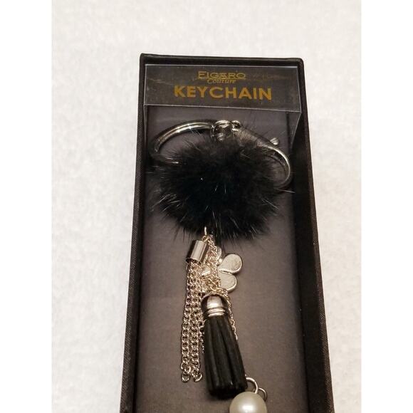 Black and silver Figaro couture key chain 81824 - Picture 1 of 2